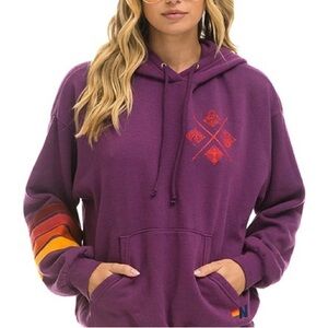 Aviator Nation Hunger Games Limited Edition Relaxed Hoodie Purple Unisex XS